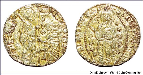 CHIOS (COLONIAL)~AV Zecchino 1415-1436 AD. Under Doge/Duke: Philip Maria Visconti of Genoa. *RARE*