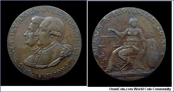 George III & Queen Charlotte - Halfpenny token - mm. 29