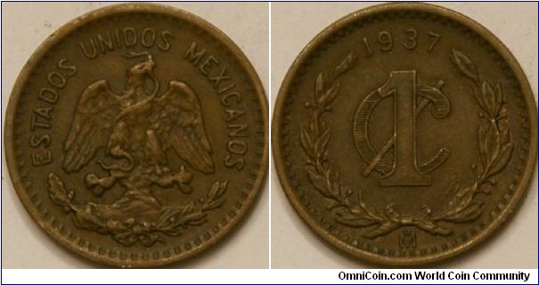 1 centavo, bronze, 20 mm