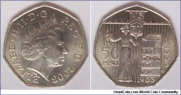 50 Pence Women's suffrage