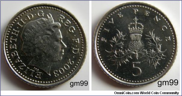 Great Britain km988 5 Pence (1998+)