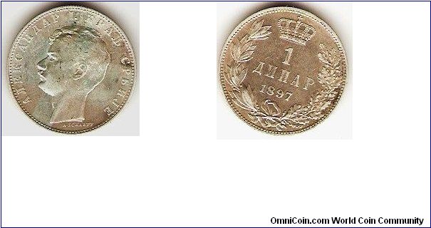 Kingdom
Alexander I
1 dinar
silver