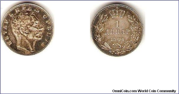 Kingdom
1 dinar
Peter I
silver