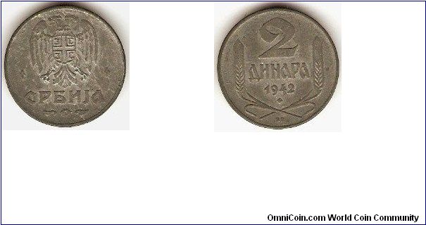 German Occupation
2 dinara
zinc