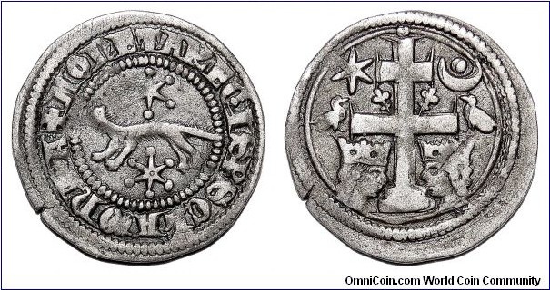 SLAVONIA (BANOVICA)~AR Denar 1269-1270 AD. Mint: Zagreb.