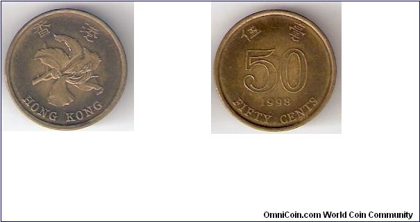 Hong Kong 
1998
50 Cents
