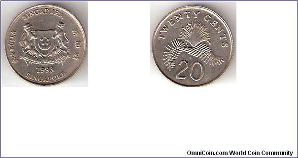 Singapore 
1993
20 Cents