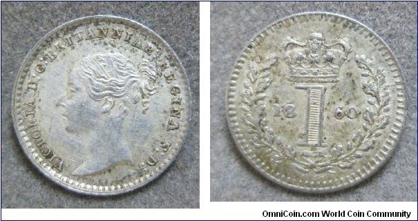 United Kingdom, Queen Victoria, 1 Penny. 1860. XF.