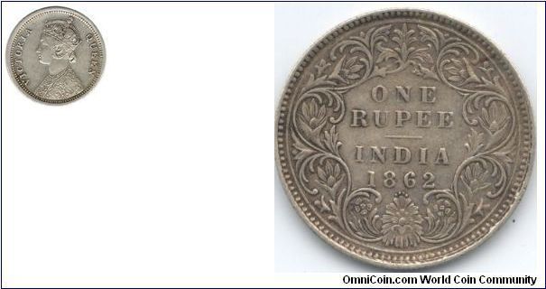 1 quater rupee Queen Victoria silver