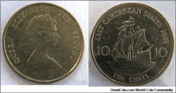East Caribbean States km13 10 Cents (1981-2001)
