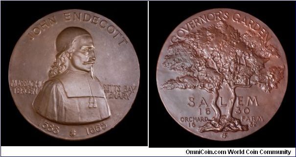 Governor Endecott medal by Laura Gardin Fraser. Medallic Art. Co.