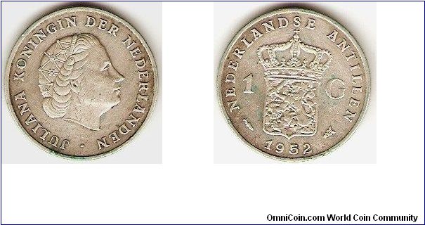 1 gulden
Juliana, queen of the Netherlands
0.720 silver