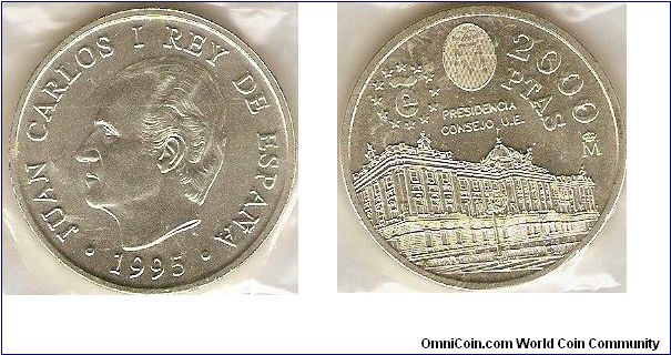 2000 pesetas
parliament
Juan Carlos I king of Spain
0.925 silver