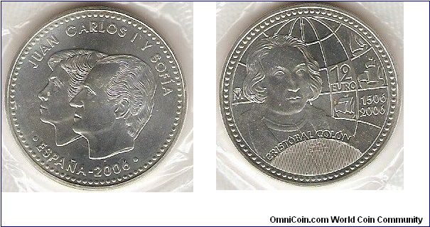 12 euro
Cristobal Colon (Columbus)
Juan Carlos I and Sophia
0.925 silver