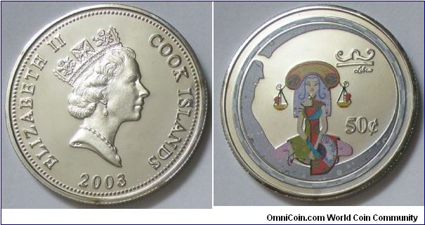 Cook Islands, Queen Elizabeth II, 50 cents, 2003. Proof.