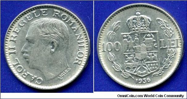 100 Lei.
Kingdom of Romania.
Karol II (1930-1940).
Royal Mint, London.


Cu-Ni.