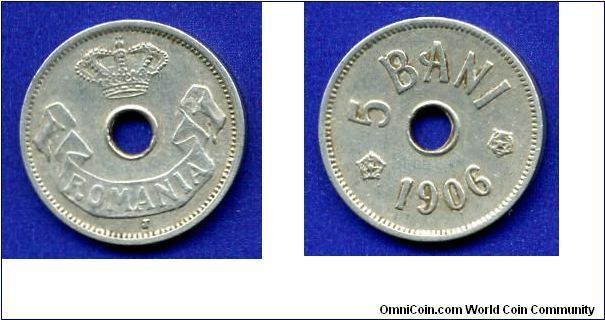 5 bani.
Kingdom of Romania.
King Karol I (1881-1914).
(J) Hamburg mint.


Cu-Ni.