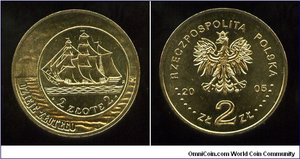 2 zloty
History of the Polish Zloty
Reverse of a 2 zloty coin of 1936 with the sailing vessel 
Eagle, value & date
