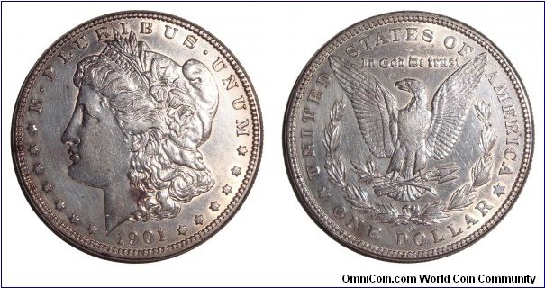 UNITED STATES~Morgan Dollar 1901. Mint: New Orleans.