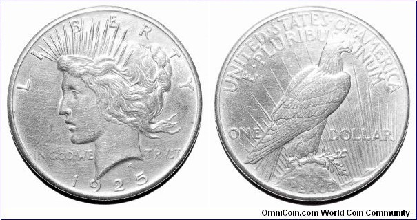 UNITED STATES~Peace Dollar 1925.