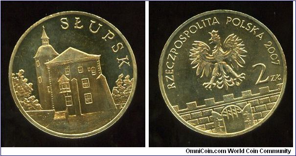 2 Zloty
Slupsk
Museum of Central Pomerania 
Eagle above battlements & gateway, value & date