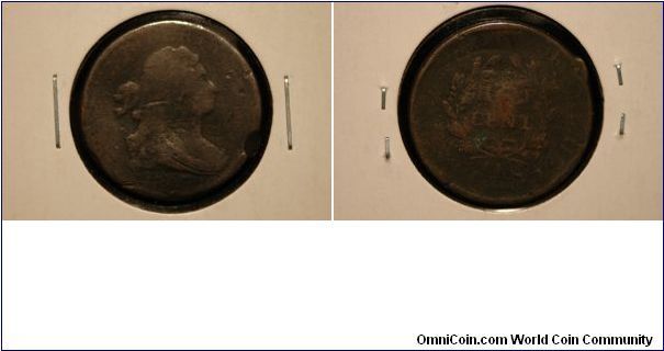1807 Half Cent, Rim, and Reverse Damage.
$35