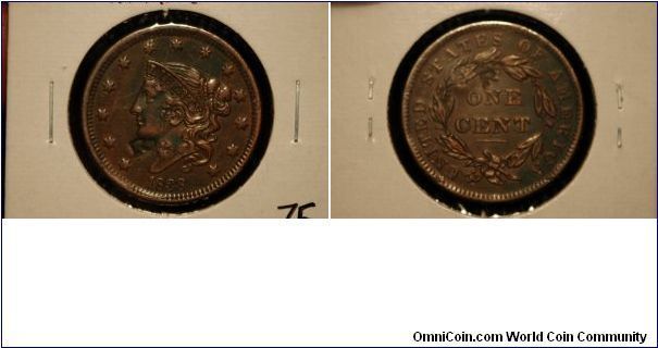 1838 Large Cent, EF, Counter stamped: R.
$75