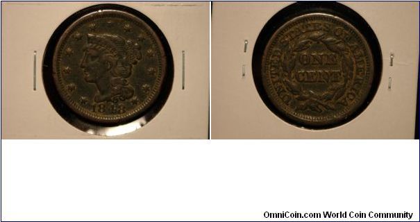 1848 Large Cent, VG, Corrosion, Rim problems.
$20