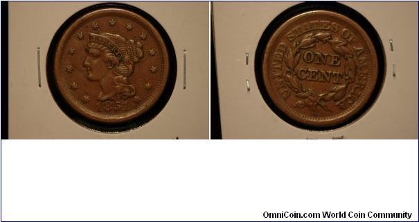 1851 Large Cent, VF.
$40