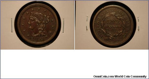 1853 Large Cent, AU, Lite Corrosion.
$95