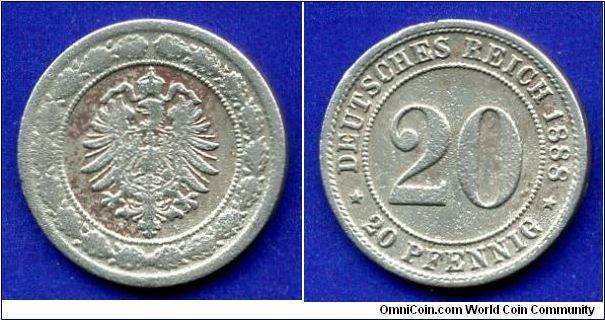 20 pfennig.
German empire.
(F) Shtutgart Mint.


C-Ni.