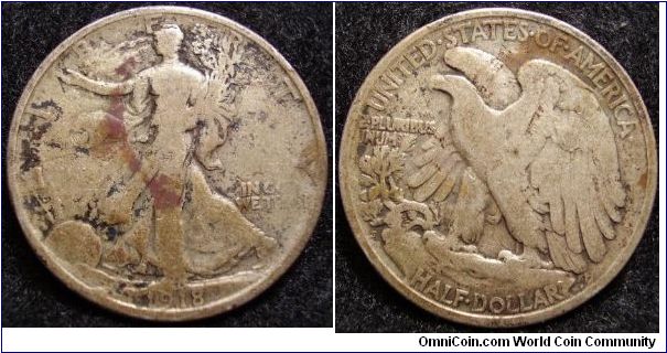 1918 S Half Dollar