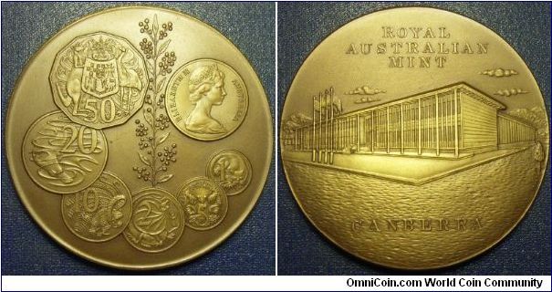 Australian medal commemorating Australian coinage from 1969-1984.