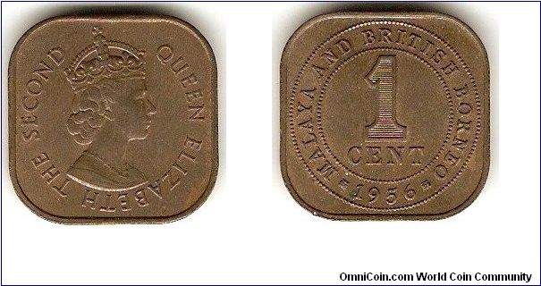 Malaya and British Borneo
1 cent
bronze
Elizabeth II