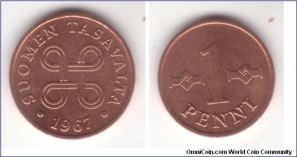 KM-44, Finland 1944 penni; red uncirculated