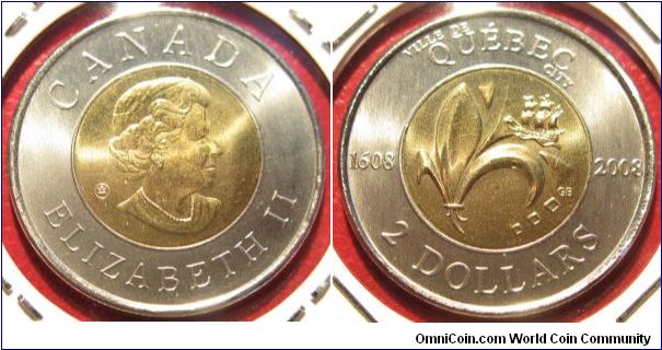 2 Dollars, Quebec, Bimetal