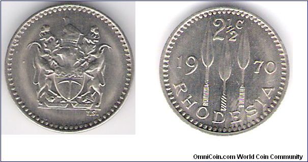 2 1/2 cents, Rhodesia