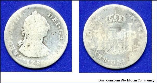 1/2 Real.
King Carl III (1759-1788).
Spanish Mexico.
(Mo) Mexico mint.


Ag903f. 1,63gr.