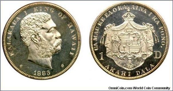1883 Proof Hawaii Dollar