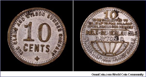 Clark and Wilson Lumber Co., Prescott, Oregon, 10 cent token.
