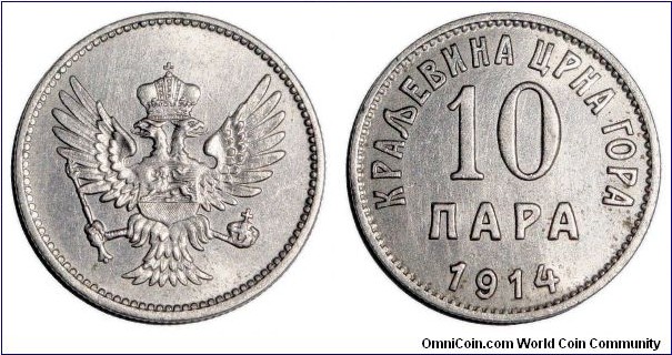 MONTENEGRO (KINGDOM)~10 Para 1914.