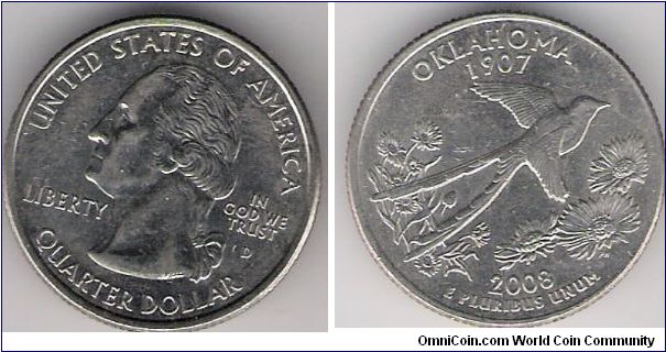 25 cents/ Quarter Dollar; Oklahoma State