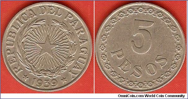 5 pesos
copper-nickel
