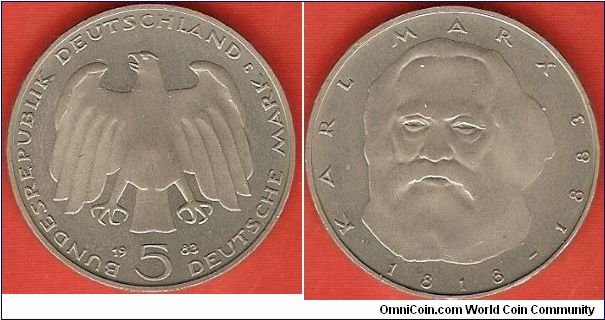 5 mark
Karl Marx 1818-1883
copper-nickel