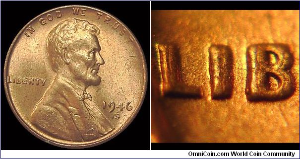 1946S Lincoln Cent, Class 2 Doubled Die, Doubling of Liberty and date