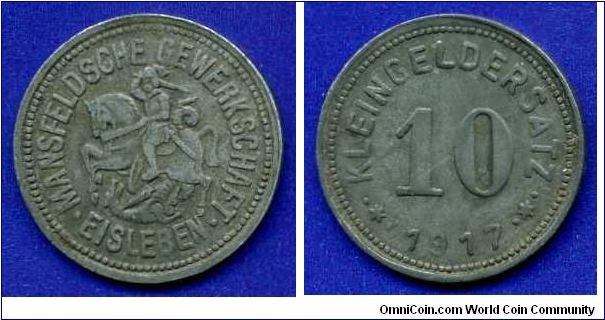 10 kleingeldersatz (pfennig).
Eisleben stadt notgeld.


Zn.