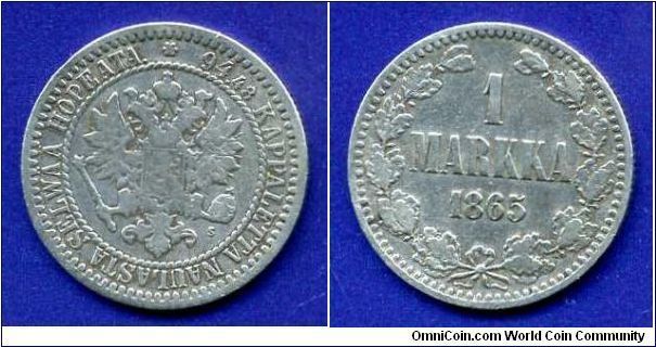 1 Markka.
Alexander II (1855-1881).
Grand Duchy of Finland.


Ag868f. 5,18gr.