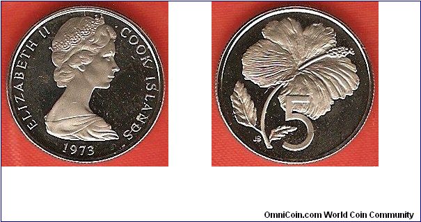 5 cents
Hibiscus
effigy of Elizabeth II by Arnold Machin
proof
copper-nickel