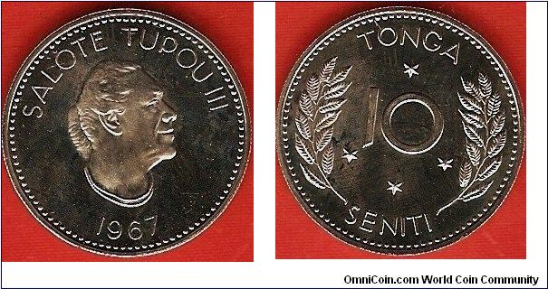 10 seniti
Queen Salote Tupou III
proof
copper-nickel