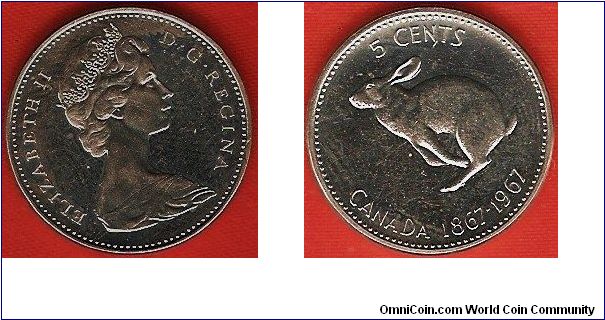 5 cents
Confederation centennial
rabbit
Elizabeth II